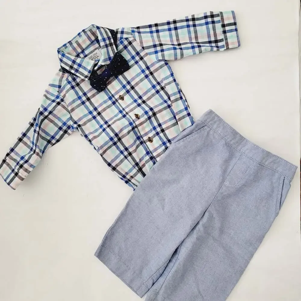 Plaid bowtie outfit size 6-9M